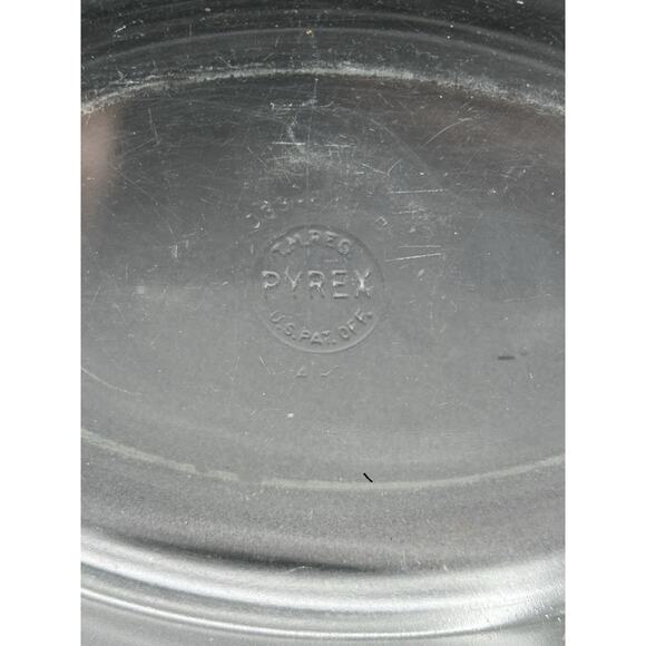 Pyrex clear glass etched lid 1 quart casserole vintage 033-633 - Picture 5 of 5